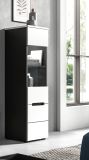 Vitrine Cooper in wei� und grau Vitrinenschrank h�ngend / stehend 36 x 125 cm