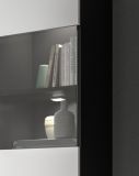 Vitrine Cooper in wei� und grau Vitrinenschrank h�ngend / stehend 36 x 125 cm