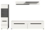Wohnwand Cooper in wei� und grau Wohnkombination 3-teilig h�ngend / stehend 221 cm