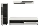 Wohnwand Cooper in wei� und grau Wohnkombination 3-teilig h�ngend / stehend 221 cm