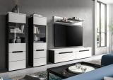 Wohnwand Cooper in wei� und grau Wohnkombination 4-teilig h�ngend / stehend 272 cm