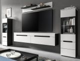 Wohnwand Cooper in wei� und grau Wohnkombination 4-teilig h�ngend / stehend 272 cm