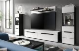 Wohnwand Cooper in wei� und grau Wohnkombination 4-teilig h�ngend / stehend 272 cm