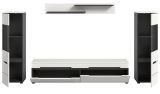 Wohnwand Cooper in wei� und grau Wohnkombination 4-teilig h�ngend / stehend 272 cm