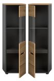 Vitrine Cooper in Artisan Eiche und grau h�ngend oder stehend 36 x 125 cm, Soft-Close