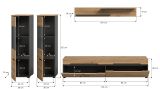 Wohnwand Cooper in Artisan Eiche und grau 4-teilig 270 cm h�ngend oder stehend, Soft-Close