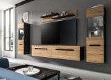 Wohnwand Cooper in Artisan Eiche und grau 4-teilig 270 cm h�ngend oder stehend, Soft-Close