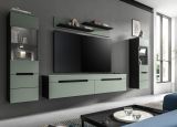 Wohnkombination Cooper in Salbei Gr�n und Basalt Grau TV-Lowboard h�ngend / stehend und Wandboard 170 cm