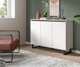 Sideboard Gelia in wei� und schwarz Kommode 120 x 84 cm, Soft-Close