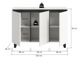 Sideboard Gelia in wei� und schwarz Kommode 120 x 84 cm, Soft-Close