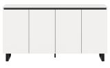 Sideboard Gelia in wei� mit schwarz Kommode 160 x 84 cm, Soft-Close