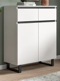 Kommode Gelia in wei� und schwarz Highboard 80 x 99 cm, Soft-Close