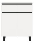 Kommode Gelia in wei� und schwarz Highboard 80 x 99 cm, Soft-Close