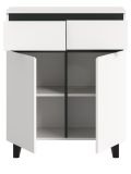 Kommode Gelia in wei� und schwarz Highboard 80 x 99 cm, Soft-Close