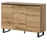 Sideboard Gelia in Evoke Eiche und schwarz Kommode 120 x 84 cm, Soft-Close