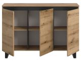 Sideboard Gelia in Evoke Eiche und schwarz Kommode 120 x 84 cm, Soft-Close