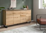 Sideboard Gelia in Evoke Eiche und schwarz Kommode 160 x 84 cm, Soft-Close