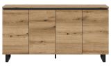 Sideboard Gelia in Evoke Eiche und schwarz Kommode 160 x 84 cm, Soft-Close