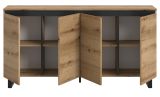 Sideboard Gelia in Evoke Eiche und schwarz Kommode 160 x 84 cm, Soft-Close