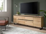 TV-Lowboard Gelia in Evoke Eiche und schwarz TV Unterteil 188 x 65 cm, Soft-Close und Komforth�he