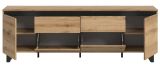 TV-Lowboard Gelia in Evoke Eiche und schwarz TV Unterteil 188 x 65 cm, Soft-Close und Komforth�he