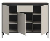Sideboard Torello in Kaschmir und Schwarz Kommode 136 x 101 cm