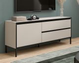 TV-Lowboard Torello in Kaschmir und Schwarz TV Unterteil mit Komforth�he 150 x 62 cm