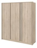 Parisot Kleiderschrank Escale6 in Eiche japanisch Dreht�renschrank 3-t�rig 185 x 203 cm
