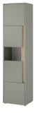 Vitrine Center in Salbei und Barista Eiche Vitrinenschrank 50 x 197 cm