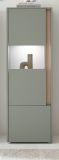 Vitrine Center in Salbei und Barista Eiche Vitrinenschrank 50 x 155 cm