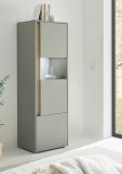 Vitrine Center in Salbei und Barista Eiche Vitrinenschrank 50 x 155 cm