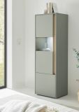 Vitrine Center in Salbei und Barista Eiche Vitrinenschrank 50 x 155 cm