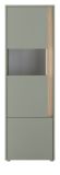 Vitrine Center in Salbei und Barista Eiche Vitrinenschrank 50 x 155 cm