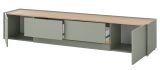 TV-Lowboard Center in Salbei und Barista Eiche TV Unterteil 223 cm TV-Board XL