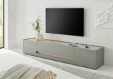 TV-Lowboard Center in Salbei und Barista Eiche TV Unterteil 223 cm TV-Board XL