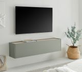TV-Lowboard Center in Salbei und Barista Eiche TV-Unterteil h�ngend 150 cm H�ngeschrank