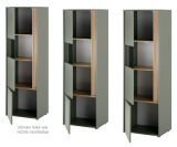 Schrank Set 3-teilig Center in Salbei und Barista Eiche Wohnkombination 3 x Vitrine 190 x 155 cm