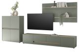 Wohnwand Center in Salbei und Barista Eiche Wohnkombination Set 3-teilig 343 cm