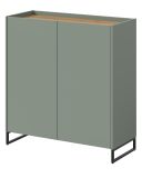 Schuhschrank Borga in Salbei und Artisan Eiche Flur Kommode 90 x 97 cm, Soft-Close
