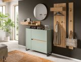 Schuhkipper Borga in Salbei und Artisan Eiche Schuhschrank 110 x 94 cm, Soft-Close