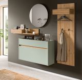 Garderobe Set 4-teilig Borga in Salbei und Artisan Eiche 205 x 197 cm