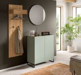 Garderobe Set 3-teilig Borga in Salbei und Artisan Eiche 155 x 197 cm, Soft-Close