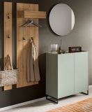 Garderobe Set 4-teilig Borga in Salbei und Artisan Eiche 186 x 197 cm, Soft-Close