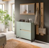 Garderobe Set 4-teilig Borga in Salbei und Artisan Eiche 172 x 197 cm, Soft-Close