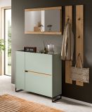 Garderobe Set 4-teilig Borga in Salbei und Artisan Eiche 172 x 197 cm, Soft-Close
