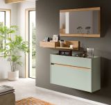 Garderobe Set 3-teilig Borga in Salbei und Artisan Eiche 140 x 197 cm