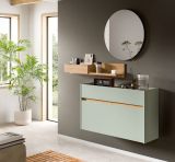 Garderobe Set 3-teilig Borga in Salbei und Artisan Eiche 140 x 197 cm