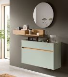 Garderobe Set 3-teilig Borga in Salbei und Artisan Eiche 140 x 197 cm