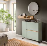Garderobe Set 3-teilig Borga in Salbei und Artisan Eiche 140 x 197 cm, Soft-Close