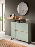 Garderobe Set 3-teilig Borga in Salbei und Artisan Eiche 140 x 197 cm, Soft-Close